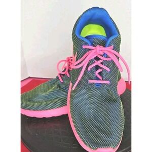 Women's Nike‎ Roshe Runs Size 8 Pink Blue Neon Green Clean Highlighter